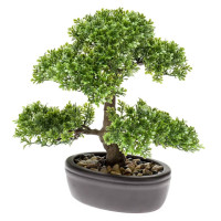 Miniatyr av produktbild för Emerald Konstväxt bonsaiträd fikus mini grön 32 cm 420002