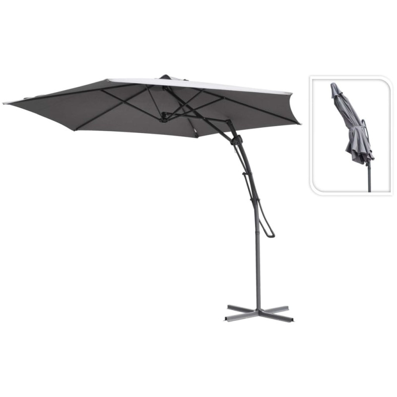 Produktbild för ProGarden Frihängande parasoll grå 300 cm