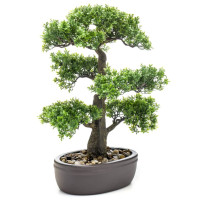 Miniatyr av produktbild för Emerald Konstväxt bonsaiträd fikus mini med brun bruka 43 cm