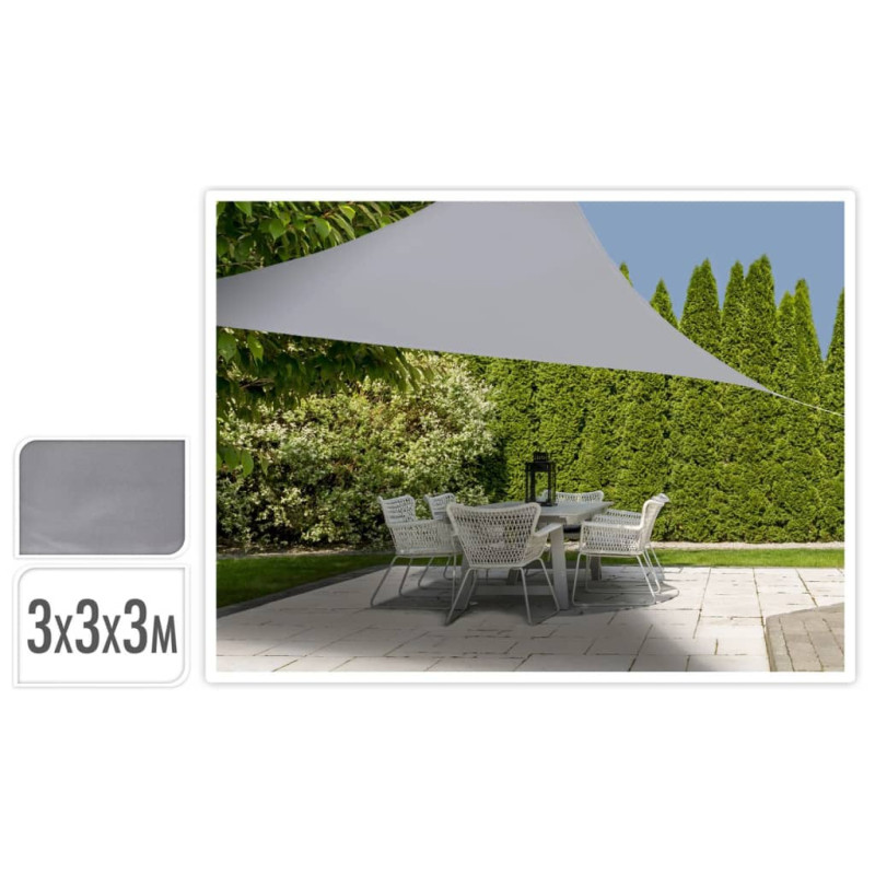 Produktbild för ProGarden Solsegel 3x3x3 m grå trekantigt