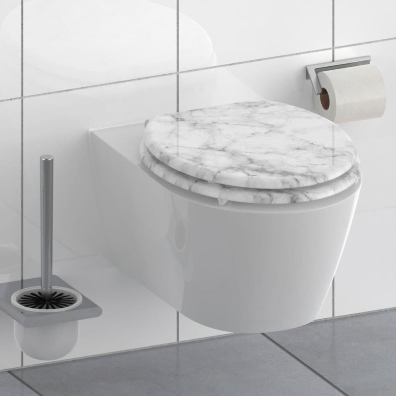 Produktbild för SCHÜTTE Toalettsits med mjuk stängning MARMOR STONE