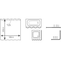 Produktbild för RIDDER Duschdraperi Brilliant 180x200 cm