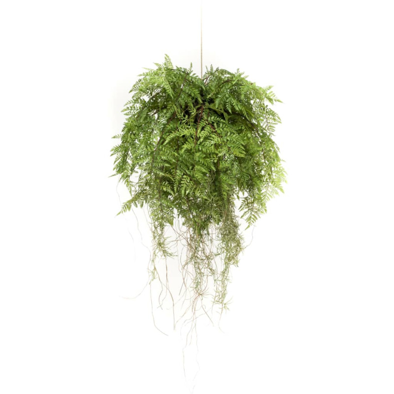 Produktbild för Emerald Konstväxt hängande ormbunke med rötter 55 cm