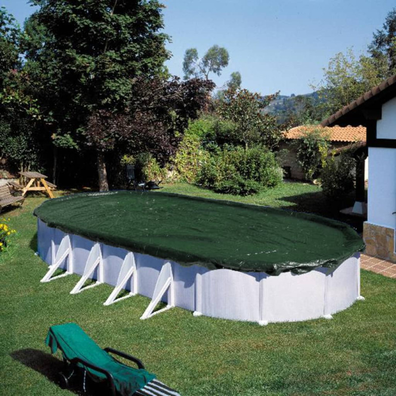 Produktbild för Summer Fun Poolöverdrag för vinter oval 525 cm PVC grön