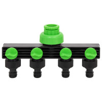 Miniatyr av produktbild för 4-vägs kranadapter grön och svart 19,5x6x11 cm ABS & PP