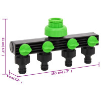 Miniatyr av produktbild för 4-vägs kranadapter grön och svart 19,5x6x11 cm ABS & PP