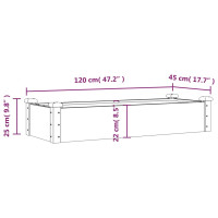 Produktbild för Odlingslåda med foder 120x45x25 cm massivt granträ