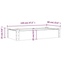 Produktbild för Odlingslåda med foder 120x60x25 cm massivt granträ