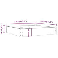 Produktbild för Odlingslåda med foder 120x120x25 cm massivt granträ