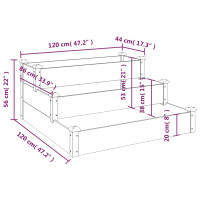 Produktbild för Odlingslåda upphöjd 120x120x56 cm massivt granträ