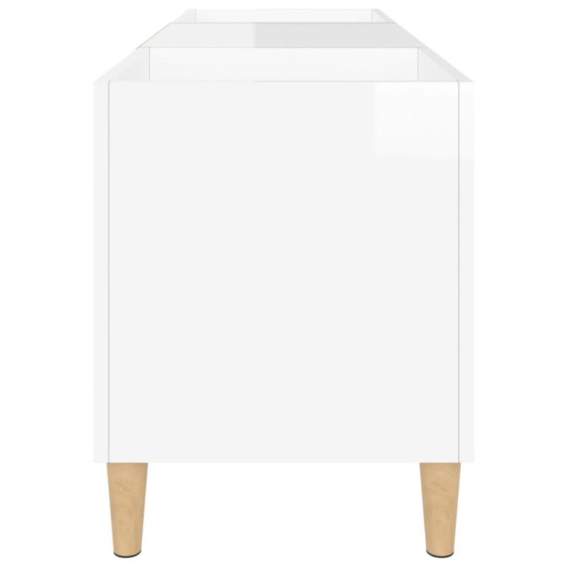 Produktbild för Stereobänk vit högglans 121x38x48 cm konstruerat trä