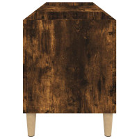 Produktbild för Stereobänk rökfärgad ek 121x38x48 cm konstruerat trä