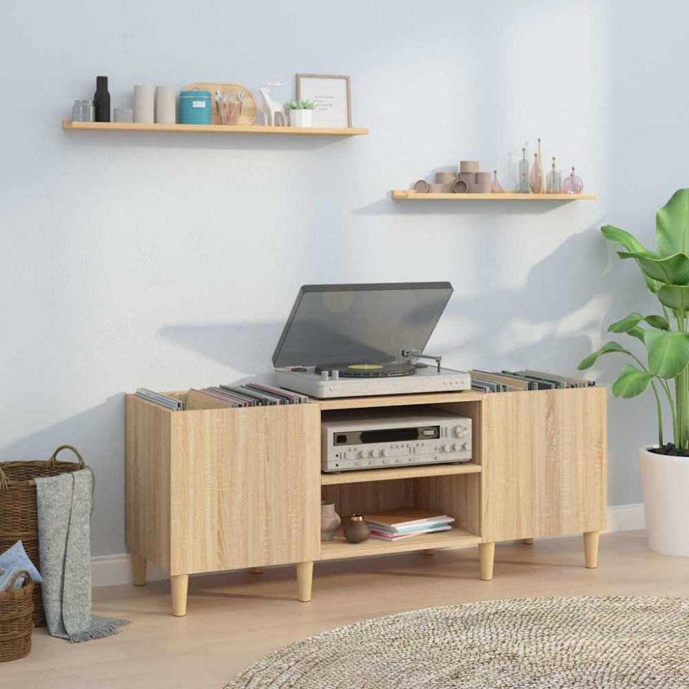 Produktbild för Skivskåp Sonoma Ek 121x38x48 cm konstruerat trä