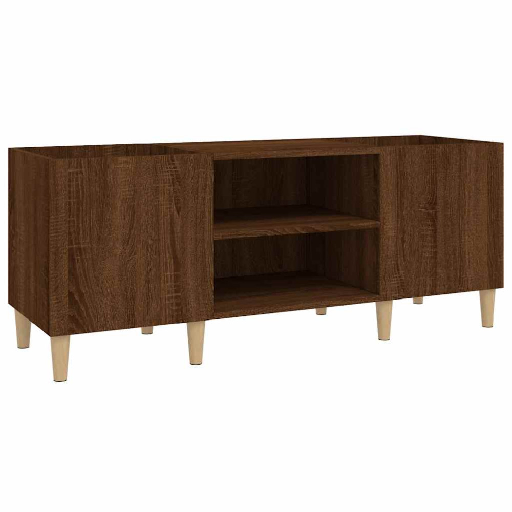 Produktbild för Stereobänk brun ek 121x38x48 cm konstruerat trä