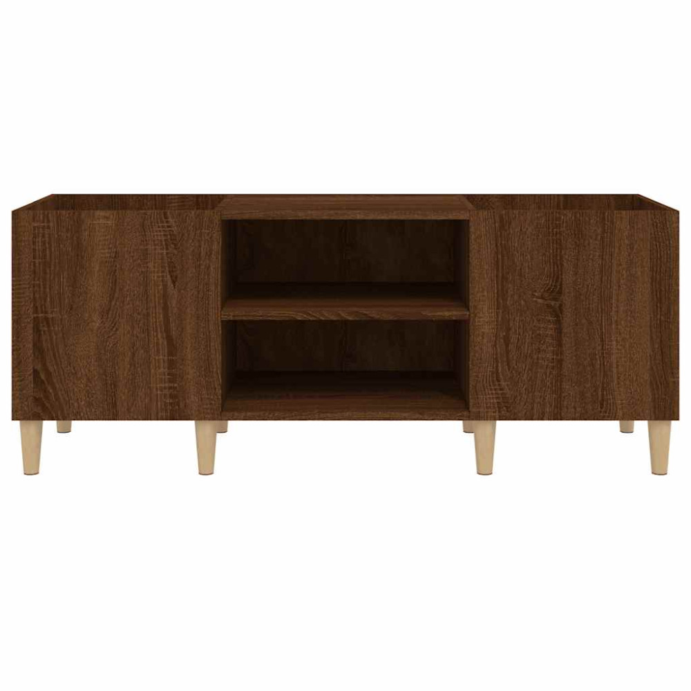 Produktbild för Stereobänk brun ek 121x38x48 cm konstruerat trä