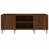 Produktbild för Stereobänk brun ek 121x38x48 cm konstruerat trä