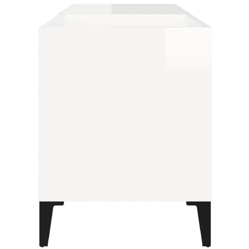 Produktbild för Stereobänk vit högglans 84,5x38x48 cm konstruerat trä
