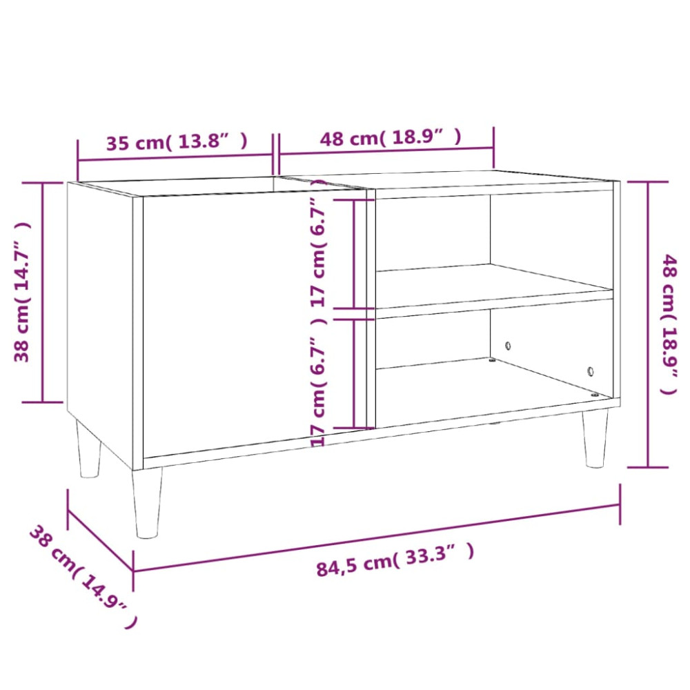Produktbild för Stereobänk vit 84,5x38x48 cm konstruerat trä