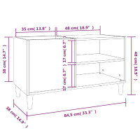 Produktbild för Stereobänk vit 84,5x38x48 cm konstruerat trä