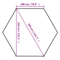 Produktbild för Pop-Up tält sexkantigt med sidoväggar 3,6x3,1 m taupe 220g/m²