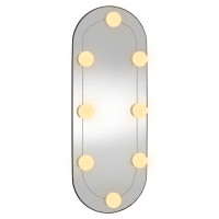 Produktbild för Väggspegel med LED-belysning 20x50 cm glas oval