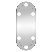 Produktbild för Väggspegel med LED-belysning 20x50 cm glas oval