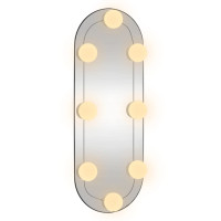 Miniatyr av produktbild för Väggspegel med LED-belysning 15x40 cm glas oval