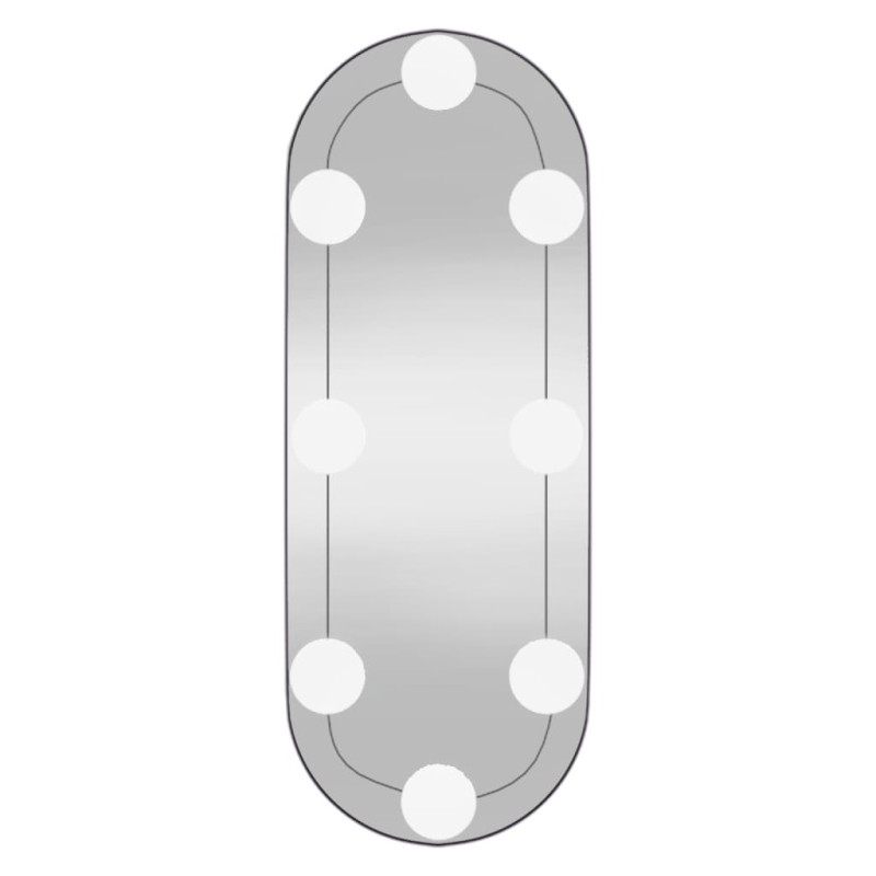 Produktbild för Väggspegel med LED-belysning 15x40 cm glas oval
