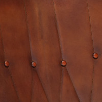 Miniatyr av produktbild för Gungstol med fotpall brun äkta läder
