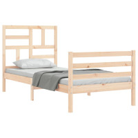 Produktbild för Sängram med sänggavel massivt trä