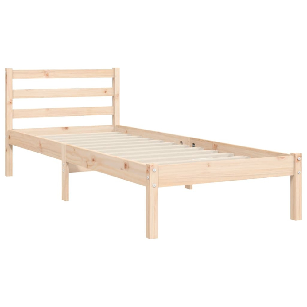 Produktbild för Sängram med huvudgavel 90x200 cm massivt trä