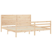 Produktbild för Sängram med huvudgavel 200x200 cm massivt trä