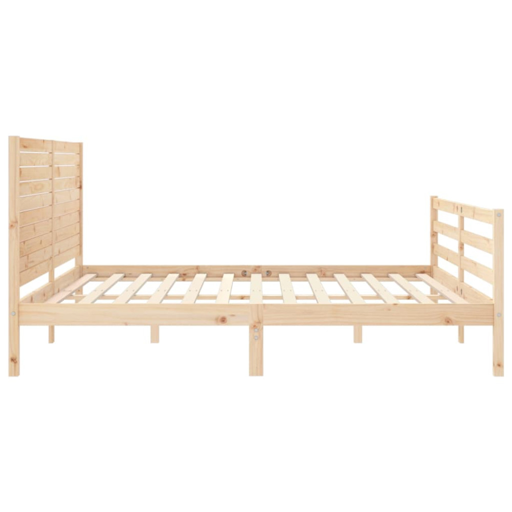 Produktbild för Sängram med huvudgavel 200x200 cm massivt trä