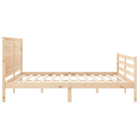 Produktbild för Sängram med huvudgavel 200x200 cm massivt trä