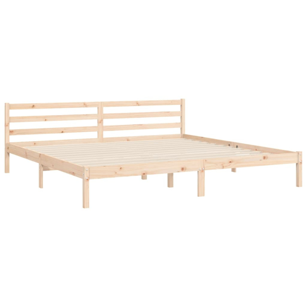 Produktbild för Sängram med huvudgavel 200x200 cm massivt trä