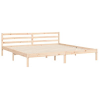 Produktbild för Sängram med huvudgavel 200x200 cm massivt trä