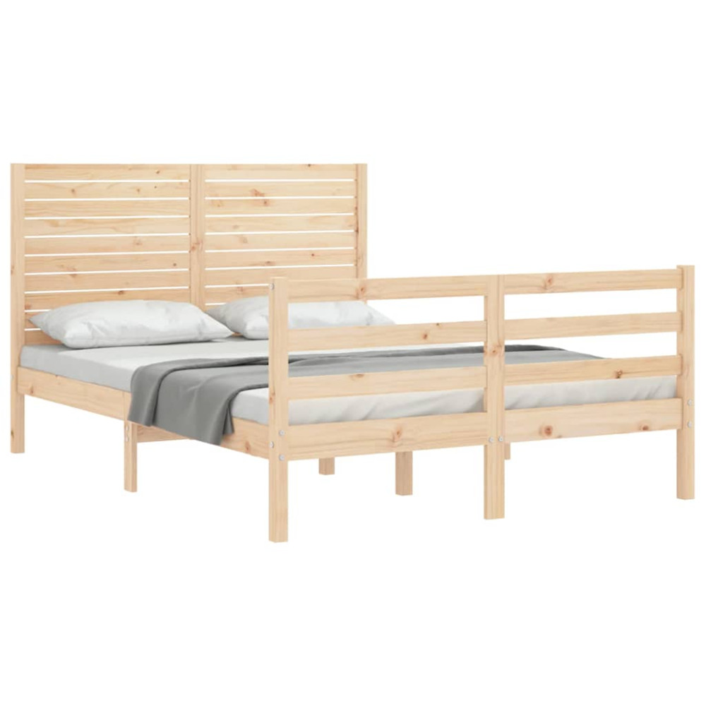 Produktbild för Sängram med huvudgavel 120x200 cm massivt trä
