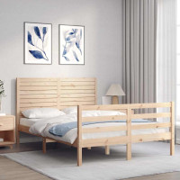 Produktbild för Sängram med huvudgavel 120x200 cm massivt trä