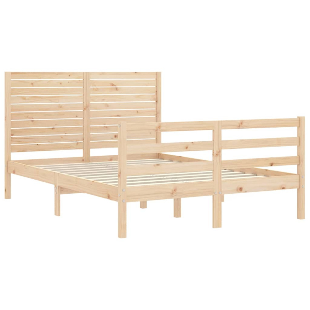 Produktbild för Sängram med huvudgavel 120x200 cm massivt trä
