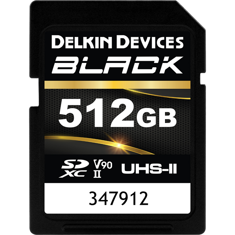 Produktbild för Delkin SDXC BLACK Rugged UHS-II R300/W250 (V90) 512GB (new)