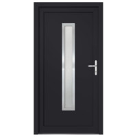 Produktbild för Ytterdörr antracit 88x200 cm PVC