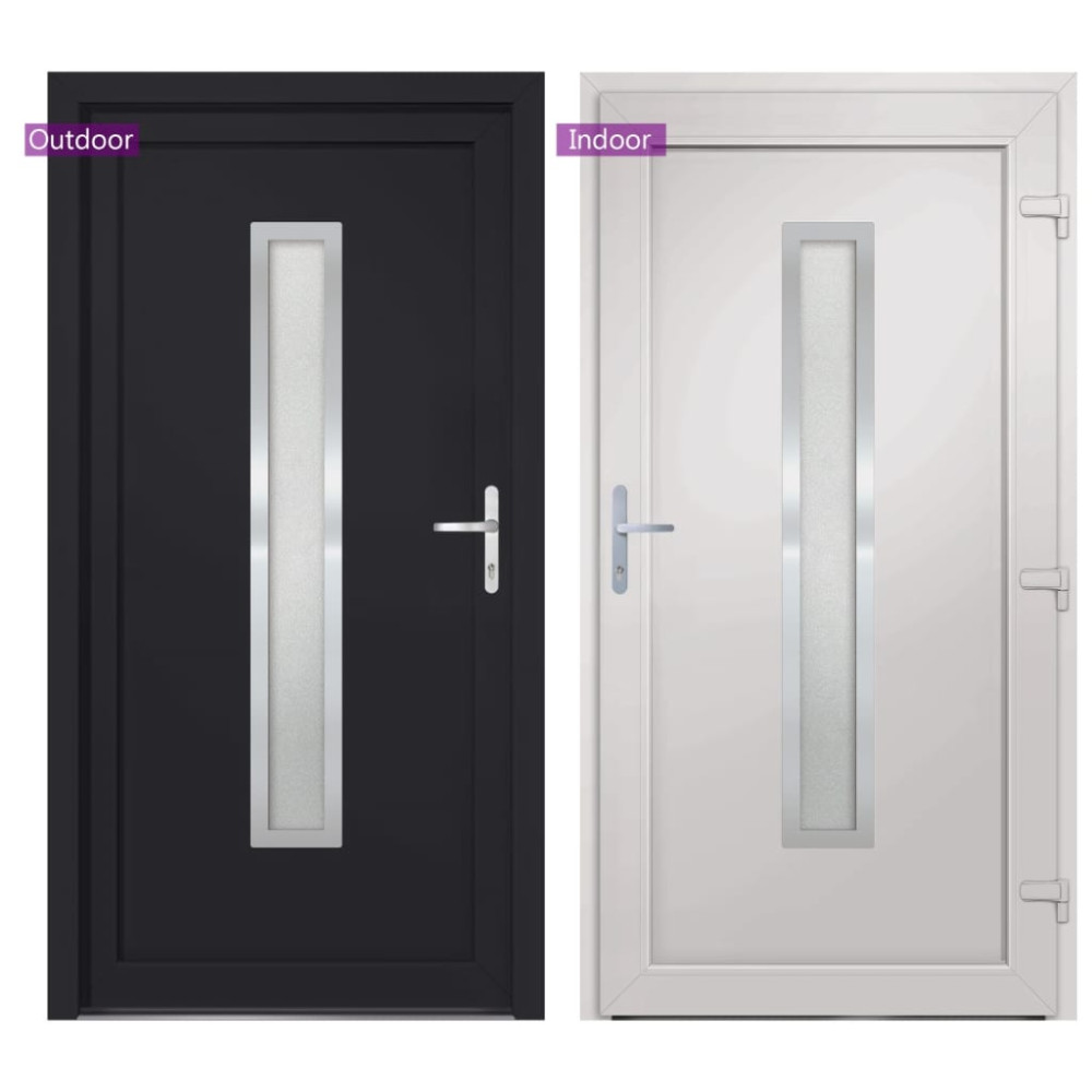 Produktbild för Ytterdörr antracit 88x200 cm PVC