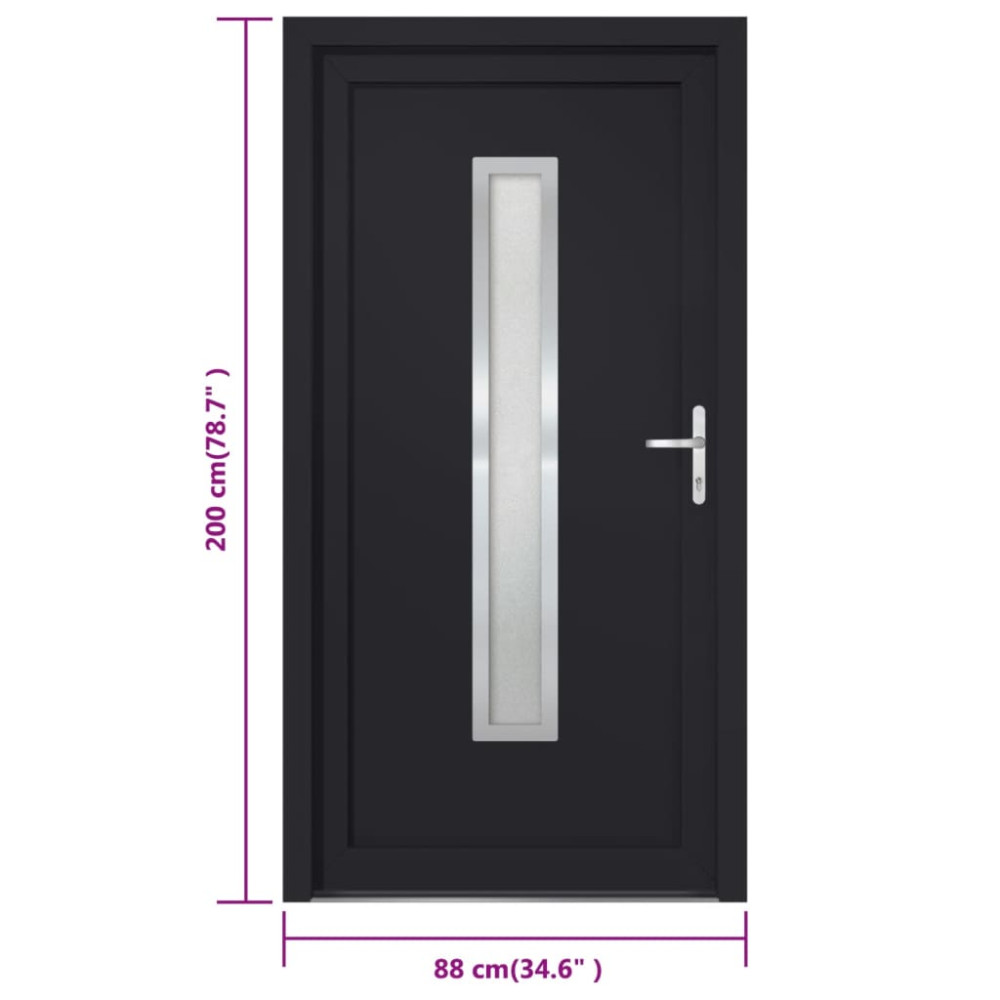 Produktbild för Ytterdörr antracit 88x200 cm PVC