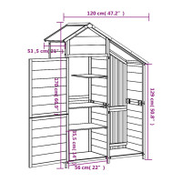 Produktbild för Trädgårdsbod brun 120x53,5x170 cm massiv furu