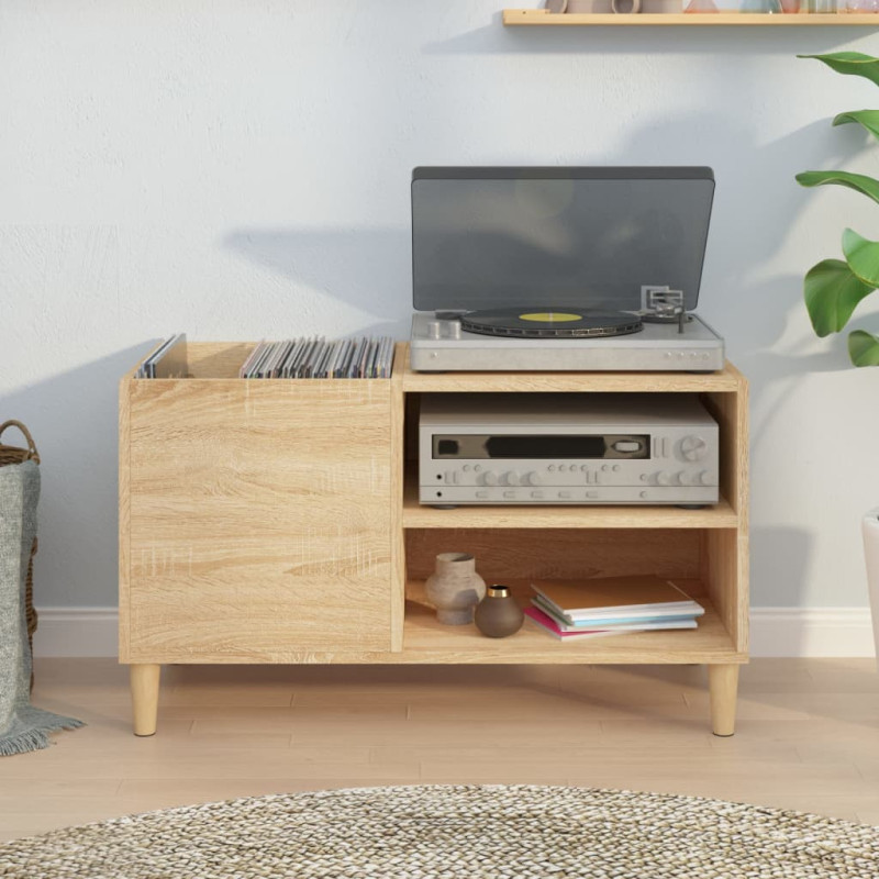 Produktbild för Stereobänk sonoma-ek 84,5x38x48 cm konstruerat trä