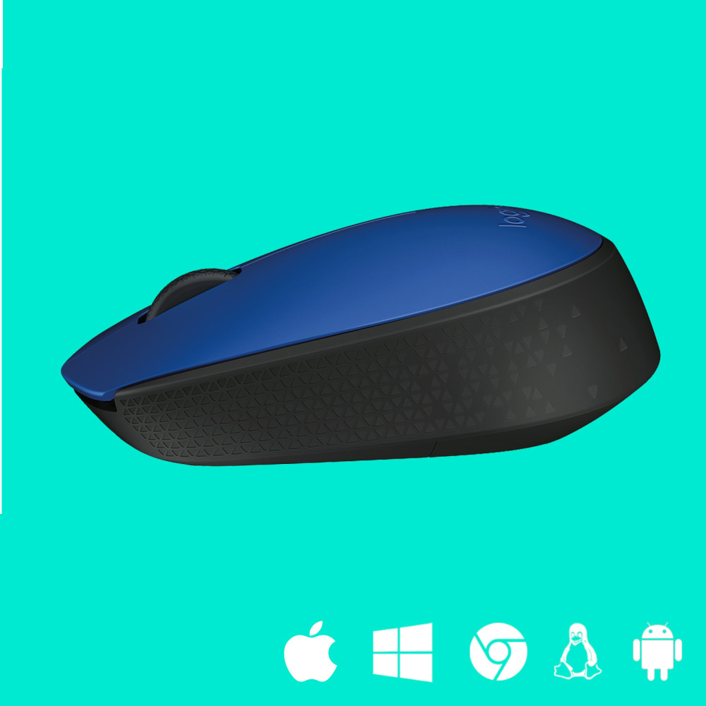 Produktbild för Logitech M171 Blue-K datormöss Ambidextrous RF Trådlös Optisk 1000 DPI