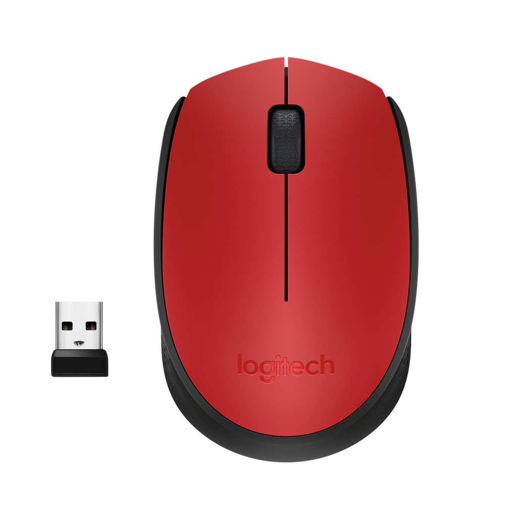 Produktbild för Logitech M171 Red-K datormöss Ambidextrous RF Trådlös Optisk 1000 DPI