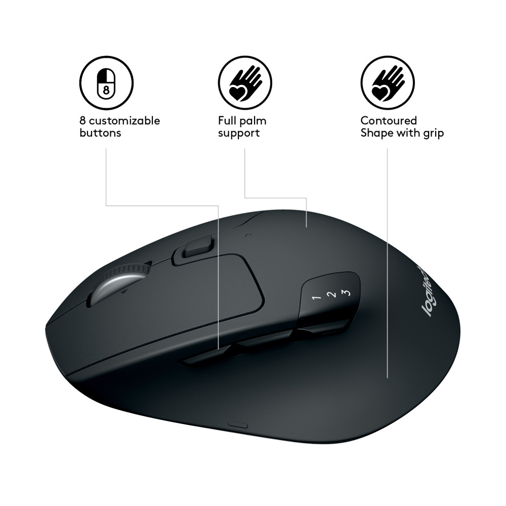 Produktbild för Logitech M720 datormöss högerhand Trådlös RF + Bluetooth Optisk 1000 DPI