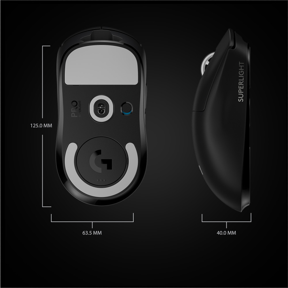 Produktbild för Logitech G Pro X Superlight datormöss högerhand RF Trådlös 25600 DPI