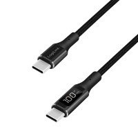 Miniatyr av produktbild för USB-C - USB-C-kabel med display USB 2.0 PD 3.1  240W 1 m Svart